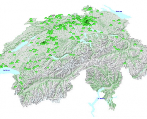 Die Schweiz als grafische Karte.